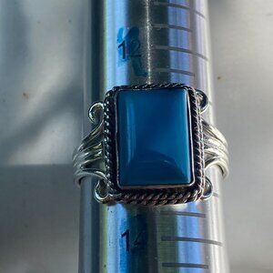 NWOT large turquoise gem in sterling silver 4-strand bezel setting.(lrg N Hvy)